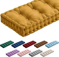Bench Cushions for Indoor Furniture 40x20 in Velvet Kitchen Dining Piano Window Seat Cushion, Tufted Patio Porch Swing Thicken Bench Pad Memory Foam(Yellow)