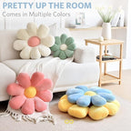 Sioloc Flower Pillow Shaped Throw Pillow Butt Cushion Floor Pillow,Seating Cushion,Cute Room Decor & Plush Pillow for Bedroom Sofa Chair(Blue,15.7'')