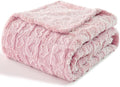 lifein Throw Blanket for Couch-Pink Heart Boho Throw Blanket, Soft Fleece Plush Lightweight Blankets&Throws for Woman, Fuzzy Decorative Blankets for Livingroom Bed Sofa Chair(50x60in,Pink)