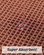 Upgraded Waffle Runner Rug Super Absorbent Non Slip Bath Mats for Bathroom Machine Washable Bathroom Runner Rug with Tassels, Ideal for Hallway Bedroom Laundry Room, Dirty Orange, 2'x 4'(24" x 48")