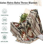 Hopstar Aztec Throw Blanket Navajo Indian Blankets and Throws Boho Western Decor Couch Cover Blanket for Bed Sofa Living Room Beach Travel 51"x71" (Geometry Thicken)