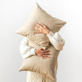Pack of 2 Faux Leather Pillow Covers, Soft Rustic Farmhouse Neutral Vintage Decorative Cushion Cover, for Home Decor Outdoor Waterproof Pet Hair Resistant Thickened and durable 18X18 Inch Beige