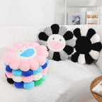 FIONOUT Flower Pillow, Daisy Shaped Throw Pillow, Flower Face Floor Cushions Floor Pillow, Colorful Sunflower Plush Pillow, Cute Room Decor Decorative Pillows for Sofa Bedroom Car (60CM/23.6in)