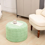 Asuprui Pouf Ottoman Foot Rest – Plush Round All-in-one Foam Stool for Cozy Lounging, Floor Pouf & Chic Decor (Sage Green)