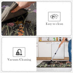 KIMODE Anti Fatigue Kitchen Mats for Floor 2 Piece, Cushioned Farmhouse Kitchen Rugs, Non Slip Kitchen Floor Mats, Comfort Foam Standing Desk Mats for Laundry Office Sink Black 20"x47"+20"x32"