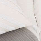 Boho White Throw Pillow Cover 18x18 Inch with Tassels, Geometric Tufted Decorative Cream Chenille Fabric Accent Textured Cushion Case for Bed Couch, 1 PC Cover Only No Insert