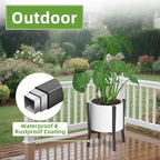 iDavosic.ly Adjustable Plant Pot Stand Indoor Outdoor, Metal Short Single Flower Holder Fits 8 to 12 Inch Large Heavy Duty Planter (Not Included) | Modern Black