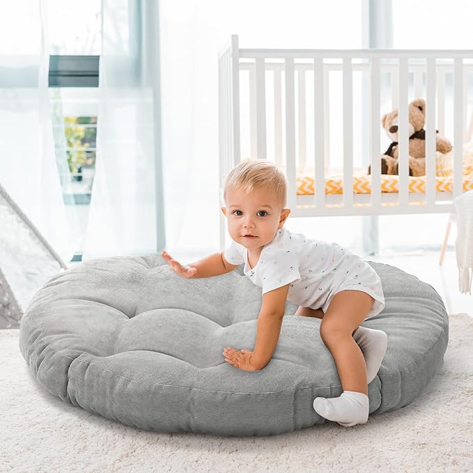 Extra Large Floor Pillow 35 Inch Round Circle Chair Floor Meditation Cushion Papasan Swing Cushion for Adults Oversized Playroom Pillows Big Pillow for Yoga Living Room Sofa