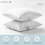 LANE LINEN 26x26 White Throw Pillow Inserts – Pack of 2 White, Fluffy Decorative Insert for Throw Pillow Covers, Perfect for Couch, Bed, Outdoor Use, and Elegant Sofa or Living Room Decor