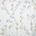 Exclusivo Mezcla 50"x 60" Quilted Throw Blanket- Microfiber Quilt Throw with Floral Pattern, Reversible White Versatile Lap Quilt for All Seasons, Lightweight Throws for Bed/Couch/Sofa