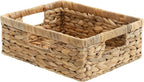 StorageWorks Pantry Baskets, Wicker Storage Baskets for Organizing, Bathroom Shelves, Pantry Organizers and Storage, Water Hyacinth, 13"L x 10¼"W x 4 ¾"H