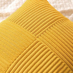 MIULEE Mustard Yellow Decorative Euro Sham Pillow Covers 24x24 Inch for Bed Couch Sofa Pack of 2 Boho Farmhouse Throw Pillows Soft Cross Corduroy Patchwork Textured Cushion Cases
