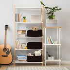 COMFY-HOMI 11.5"x7.5"x4.7" Storage Baskets for Organizing | Cotton Rope Woven Basket | Toy Storage Bin Box | Basket for Shelves, Closet Organizer Bin, Decorative Closet Shelf, 1 Pack all black