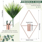 2 Pieces Wall Decor Hanging Planters with Artificial Plants Metal Hanging Vase Indoor Plants Holder Modern Boho Wall Art for Bathroom Bedroom Living Room Decor(Rose Gold,Aquatic Plant)