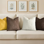 decorUhome Cozy Textured Throw Pillow Covers 20x20 Inch Set of 2, Soft Plush Faux Wool Brown Accent Couch Pillow Covers for Modern Farmhouse Sofa Bed Living Room