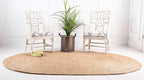 Unique Loom Braided Jute Collection Area Rug - Dhaka (3' 3" x 5' 1" Oval, Natural)