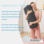 Yoga Bolster Pillow for Restorative & Yin Yoga - Meditation Pillow with Velvet Cover - Rectangular