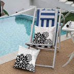 Black Grey Floral Pillow Covers 18x18 Set of 2 Outdoor Waterproof White Colored Decorative Throw Pillows Summer Pillowcase Polyester Cushion Case Decor for Couch Patio Funiture Garden Porch 01L18