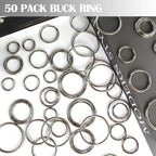 Ewparts Metal O Rings Assortment Multi Size Metal Rings for Crafts 50 Pack 3mm Thick Welded Heavy Duty Macrame O-Ring for Sewing,Dog Leash,Dog Collor,Macrame Plant Hanger,Crafting,Jewellry Making