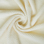 Knitted Full Size Throw Blanket - Lightweight Breathable Summer Soft Blanket of Polyester Imitation Cotton for Anti-Static,Luxury Throws for Bed, Couch and Sofa,Cream Cooling Throw Blanket