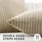 Simmore Decorative Spring Throw Pillow Covers 22x22 Set of 2, Soft Natural Plush Flannel Double-Sided Fluffy Couch Pillow Covers for Sofa Living Room, Light Brown