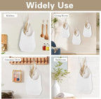 100% Linen Hanging Storage Bags Baskets 2 Pcs, Small Wall Storage Bag for Kitchen, Bedroom, RV Camper Organizer, Sewing Room, Nursery Storage, Kids Room (White)