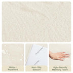Baby Play Mat for Floor,1.3" Thick Elasti-Foam 50"×50" Playpen Mat for Tummy Time,Water Repellent Soft Coral Velvet for Toddler,Infant,Kids,Non-Slip Backing Safe for Crawling(Cream)