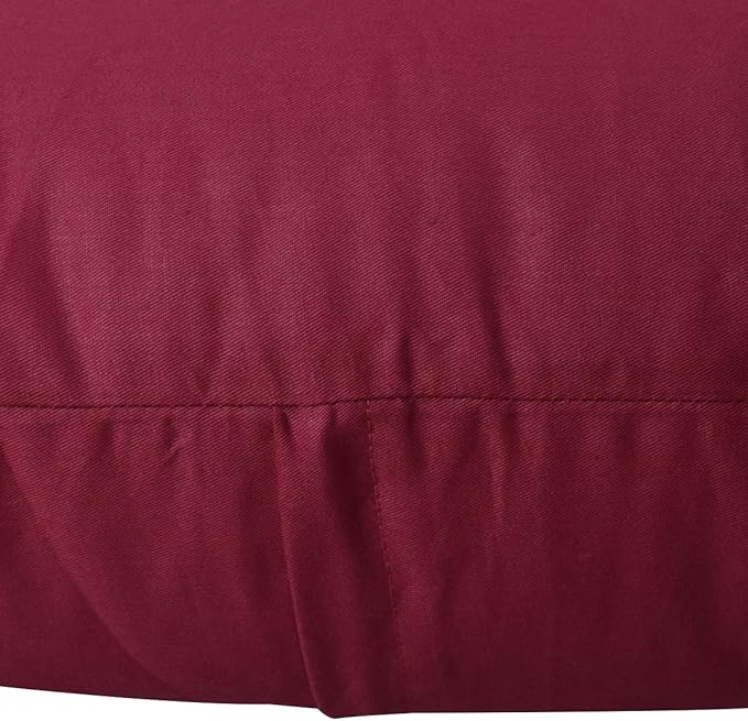 Thmyo 4-Pack 100% Cotton Comfortable Solid Decorative Throw Pillow Case, Square Cushion Cover Pillowcase Sublimation Blank Pillow Covers DIY Throw Pillowcase for Sofa(22x22 inch/ 55x55cm,Wine red)