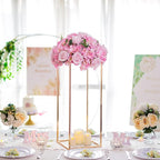 Gold Metal Cube Vase Stand for Wedding Centerpieces, 23.6in Tall, 10 Pcs