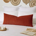 Kevin Textile 20x54 Inch Long Body Lumbar 1 Pack Boho Decorative Throw Pillow Cover Soft Striped Corduroy Rectangle Cushion Case Farmhouse Accent for Living Room Couch Sofa Bed, Burnt Brick