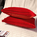 1 Pack 12x20 Pillow Cover Velvet Pillow Covers, Faux Fur Oblong Throw Pillow Covers for Living Room Decorations Throw Pillow Case, Throw Pillow Cover Cushion Cover for Home Sofa Bedroom Car, Red