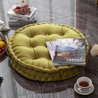Round Floor Seat Pillows Cushions 24" x 24", Soft Thicken Yoga Meditation Cushion Tufted Velvet Tatami Floor Pillow Reading Cushion Chair Pad Casual Seating with Carrying Handle, Olive