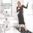 WISELIFE [Kitchen] [Mat] Cushioned Anti-Fatigue Rug, 17.3"x 39", Non Slip Waterproof, Heavy Duty PVC Ergonomic Comfort For Floor Home, Office, Sink, Laundry,Black