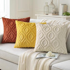 decorUhome Cozy Textured Euro Sham Throw Pillow Covers 26x26 Inch Set of 2, Soft Plush Faux Wool Mustard Yellow Accent Couch Pillow Covers for Modern Farmhouse Sofa Bed Living Room