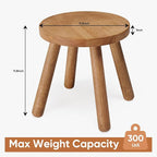 11.8" H Round Solid Wooden Stool Wood Plant Stand Woden Decorative Stool Garden Stool Portable Stand for Kitchen Bathroom Living Room Bedroom