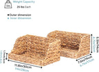 VATIMA Water Hyacinth Storage Baskets for Organizing, Medium Open-Front Wicker Basket for Kitchen, for Shelves, 11.8” x 7.5” x 5.5”, 2 Pack