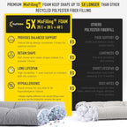 SUNROX LokGrip Non Slip Tufted Memory Foam Bench Cushion, FadeShield Water Resistant Durable Thicken Outdoor/Indoor Bench Seat Pads 30x14x4 inch, Heather Grey