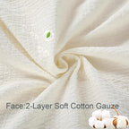 YINFUNG Quilted Euro Sham Ivory Set of 2 Muslin Cotton 26×26 European Pillow Cover Tassel Fringe Boho Decorative Textured Gauze Moroccan Soft Suqare for Bed Couch Sofa Cream