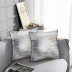 Britimes Throw Pillow Covers Modern Home Art Decor, 18 x 18 Inches Set of 2 Abstract Oil Painting Pillowcases for Bedroom, Living Room, Cushion Couch Sofa, Abstract Beige Grey Blue