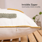 lifein 18x18 Pillow Covers-Throw Pillow Cover Tufted Boho Jacquard Pillow Covers Farmhouse Decorative Pillow Cover Pillow Cases for Gift Couch Sofa Bed Chair Living Room Home Decor