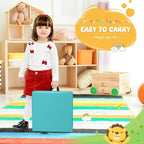 HONEY JOY 6PCS Floor Cushions for Kids, 15 Inch Flexible Alternative Portable Classroom Seating w/Handles, Easy to Clean, 3 Inch Thick Soft Foam Square Comfy Seats for Daycare Preschool(Square, Blue)