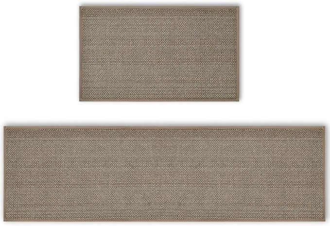 Artoid Mode Washable Non-Skid Rubber blend Kitchen Rugs and Mats Set of 2, Rubber Backing Kitchen Mats for Floor Kitchen Front of Sink Home Decor - 17x29 and 17x60 Inch