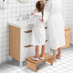 Wooden Step Stool Step Stool for Adults Heavy Duty Stepping Stool for Bedroom, Garden, Bathroom Easy to Assemble 5.9" High