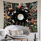 Jhdstore Moon Tapestry for Bedroom Boho Tapetry Wall Hanging Botanical Plant Wall Tapestries Small 36x48 Inch