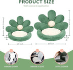 Ditucu Flower Shape Chair Pillow Cute Seat Cushion 21 inch Comfy Lazy Sofa Floor Pillows Dorm Seating for Bedroom Decor Green