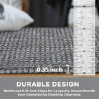 KOZYFLY Long Runners for Hallways 2x12 ft Washable Kitchen Runner Non Slip Rubber Backed Hallway Rugs Cotton Entryway Runner Rug Floor Carpet for Indoor Hall, Backdoor, Kitchen, Grey/Dark Grey