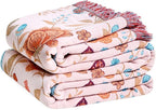 Boho Throw Blanket for Couch Sofa Chair Cotton Spring Blankets for Bedroom Living Room All Season Soft Lightweight Reversible Floral Butterfly Embroidery Decorative Throws 50"x60" Home Decor