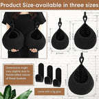 Honeydak Boho Decor Hanging Wall Baskets for Kitchen 3 Pack Teardrop Baskets with Hooks Storage Fruit Onion Vegetable Potato for Home 3 Sizes(Black,Teardrop,Cotton Rope)