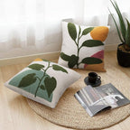 JASEN Abstract Boho Pillow Covers 18x18,Soft Mid Century Geometric Cactus Decorative Throw Pillows for Couch Bed Sofa Bedroom（Only 1 Pillow Cover）