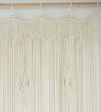 IOWER Macrame Curtain Long Cotton Window Panel Boho Curtains for Bedroom Wedding Backdrop Room Divider Doorway Closet Apartment 35''W x 70''L